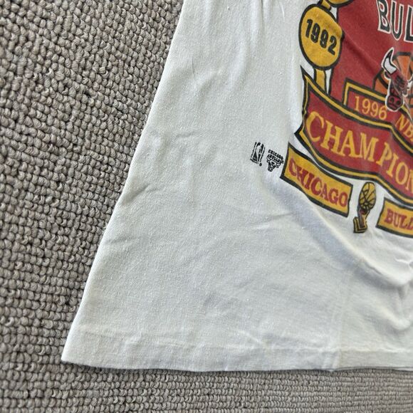 VTG NBA Chicago Bulls 1996 Greatest Team Ever Championship Men’s Large - Picture 9 of 12